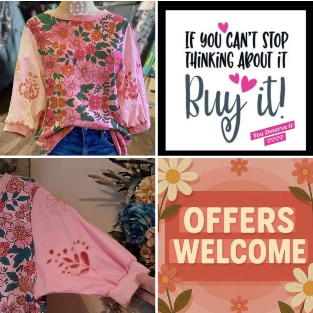 Pink Floral Embroidered Women's Blouse